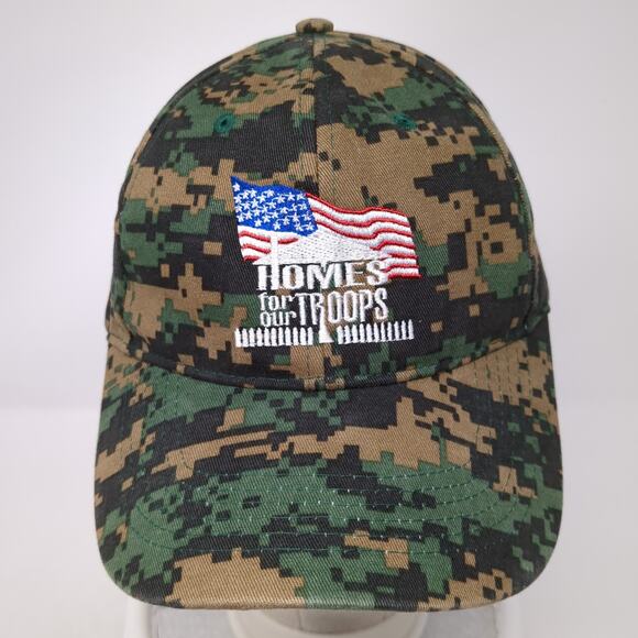 U.S. Flag Homes For Our Troops Strapback Baseball Cap Multi One Size Camo Rothco - Picture 2 of 10